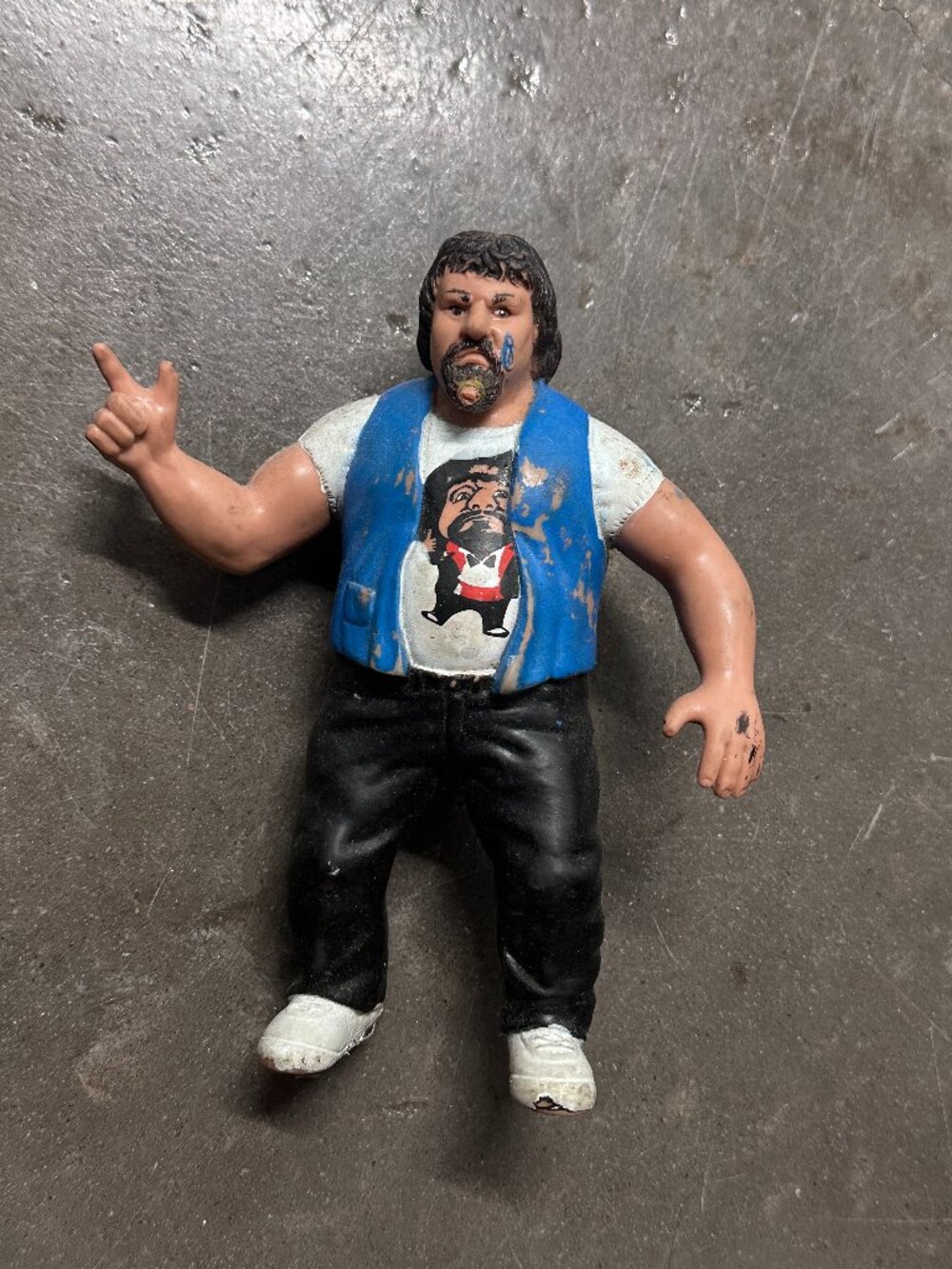 Vintage 1986 WWF LJN Wrestling Superstars Series 3 Capt. Lou Albano With White